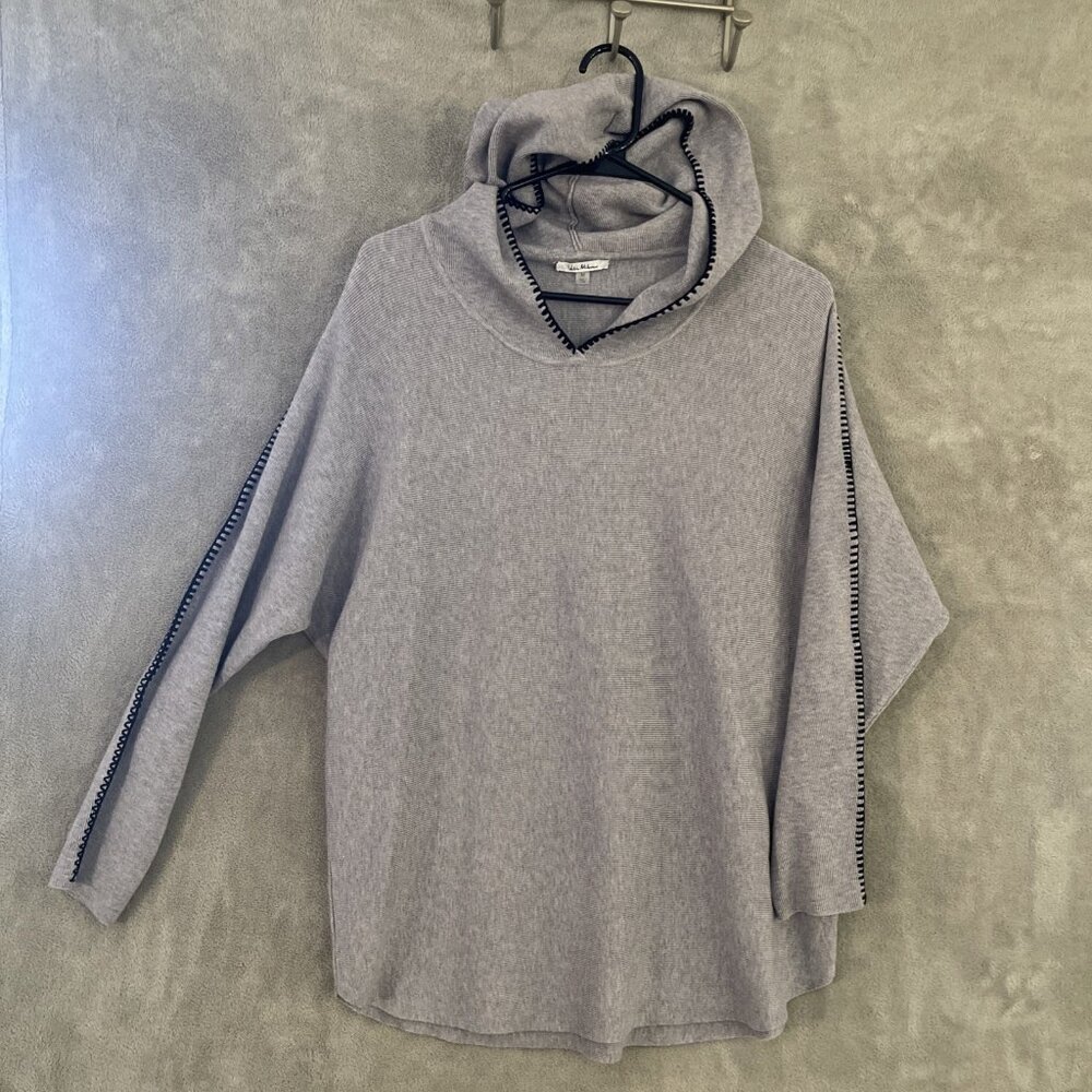 Vila Milano Womens Long Sleeve Dolman sleeve Hooded Pullover Sweater Size M Gray